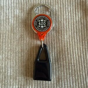 Black and Orange Keychain Carabiner Leash